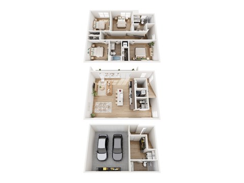 A set of four images showing different floor plans of a house.